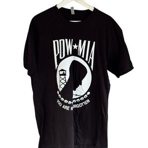 POW MIA You Are Not Forgotten Black Unisex Tee Shirt Size Large